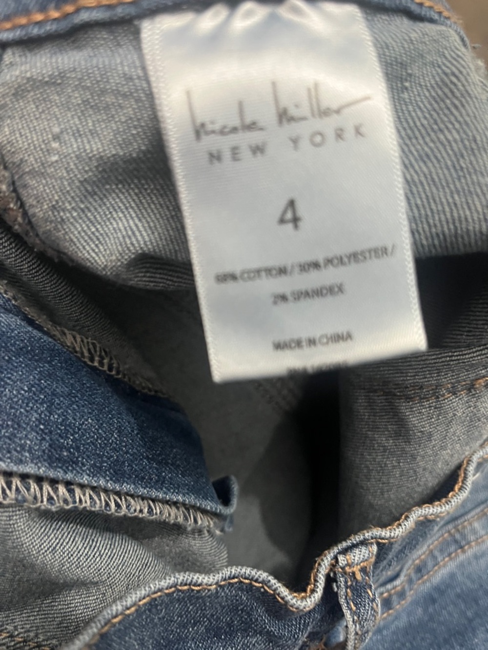 Nicole Miller Dark Blue Wide Leg Jeans with Front Seam Detail - Picture 5 of 5